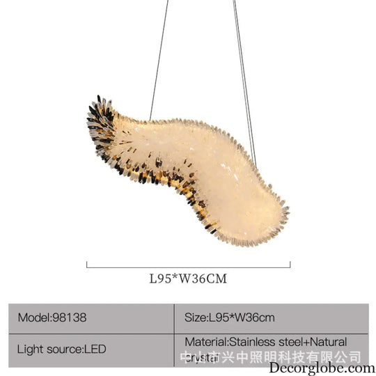 Natural Crystal Luxury Chandelier for Living Room and Dining L95 W36cm Chandelier