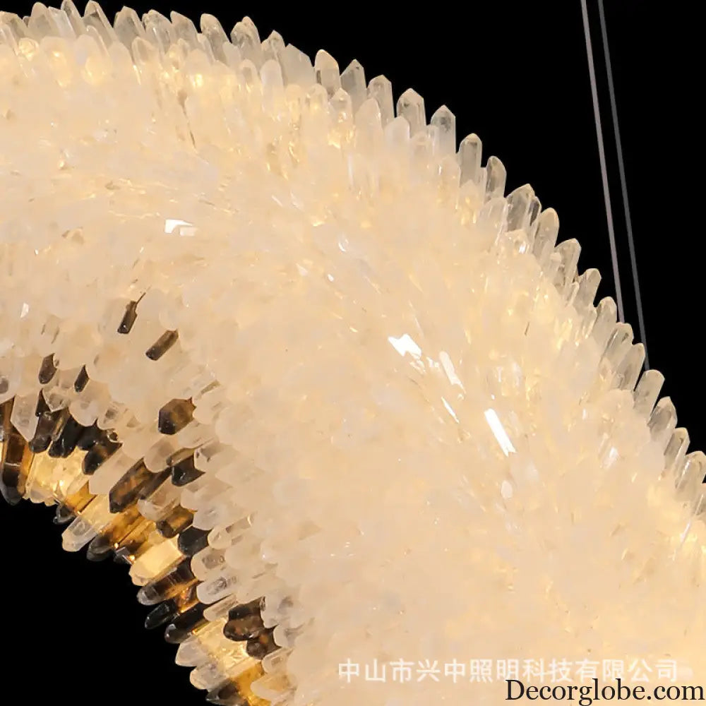 Natural Crystal Luxury Chandelier for Living Room and Dining L95 W36cm Chandelier