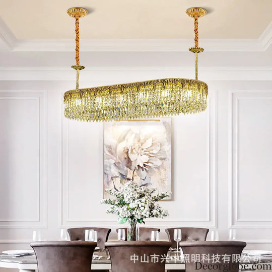 Nevaeh French All-Copper Light Luxury Crystal Linear Chandelier Chandelier