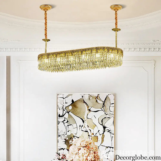 Nevaeh French All-Copper Light Luxury Crystal Linear Chandelier Chandelier