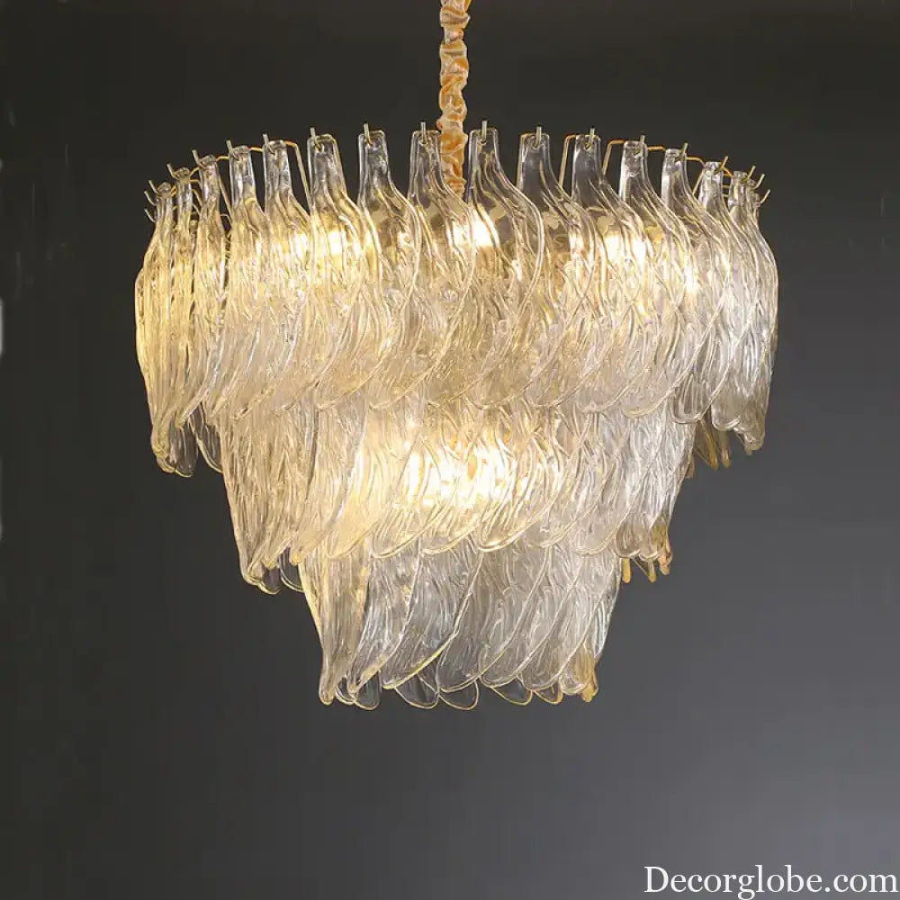 New Design Modern Style Golden Chandelier - Creative Artistry in Handmade Glass for Versatile Living Spaces - DecorGlobe