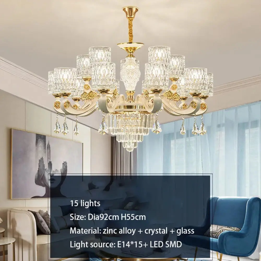 New European Style Crystal Ceiling Chandelier - Modern Luxury for High-Class Interiors - DecorGlobe