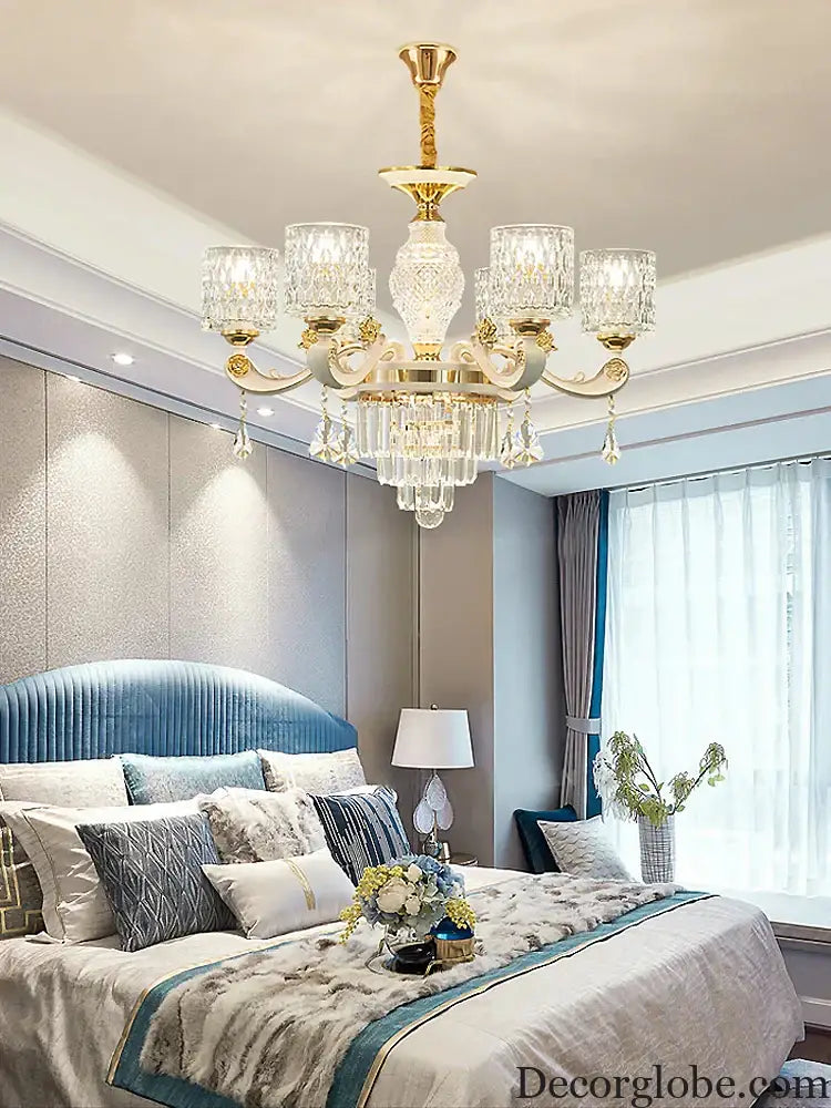 New European Style Crystal Ceiling Chandelier - Modern Luxury for High-Class Interiors - DecorGlobe