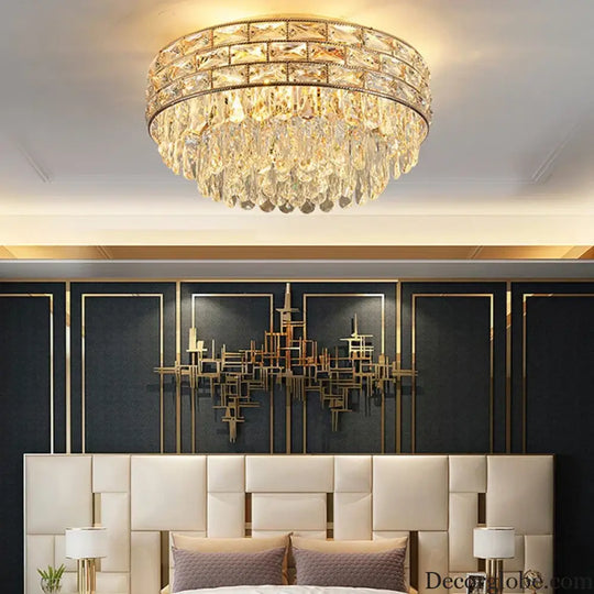 New Modern Crystal Ceiling Lamp - Light Luxury Design for Living, Dining, and Bedroom Spaces - DecorGlobe