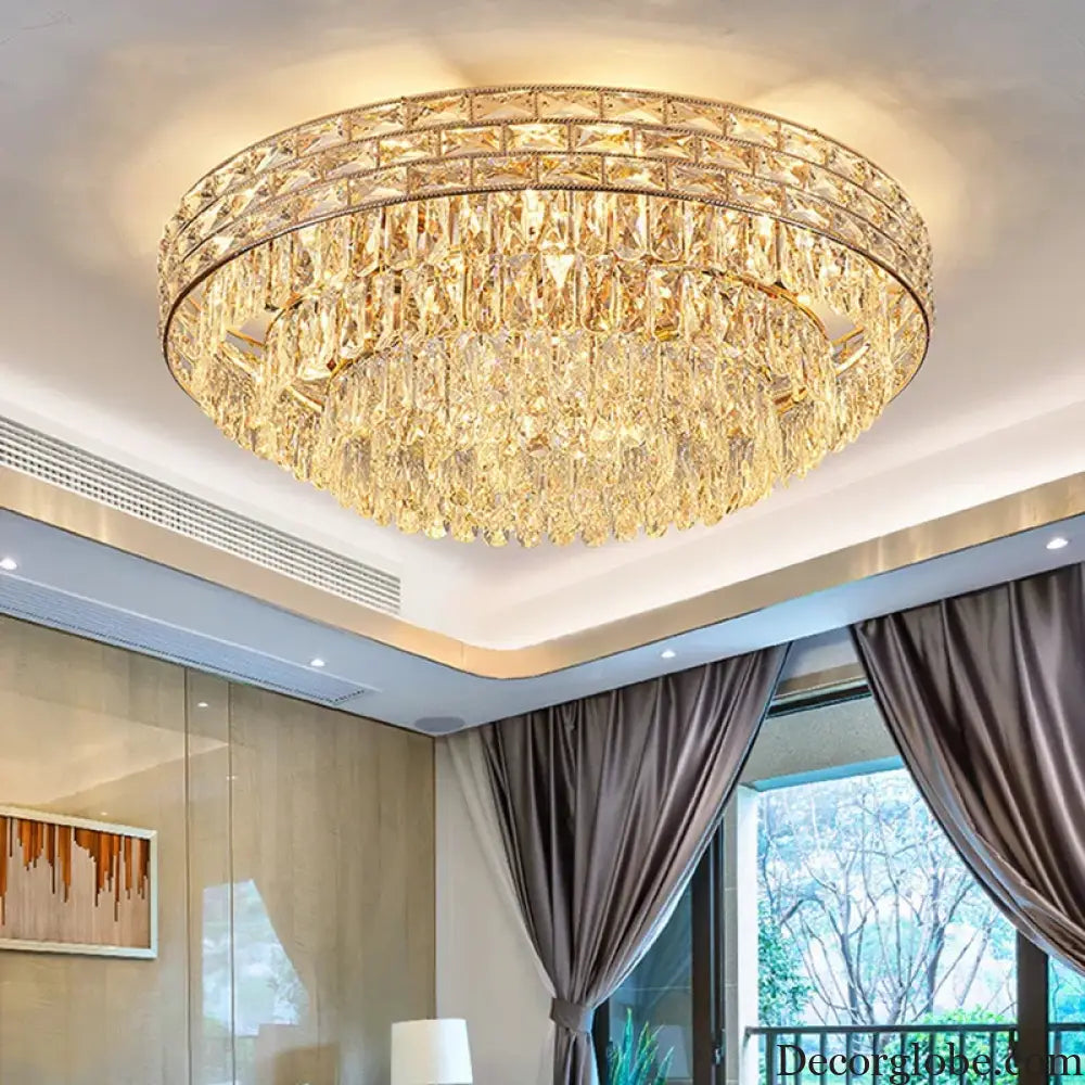 New Modern Crystal Ceiling Lamp - Light Luxury Design for Living, Dining, and Bedroom Spaces - DecorGlobe
