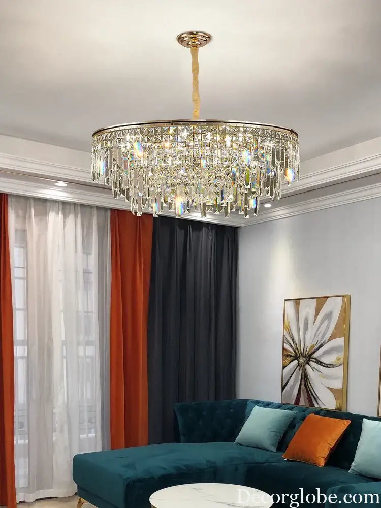 New Modern Crystal Chandelier - Effortless Elegance for Living, Dining, and Bedroom Spaces - DecorGlobe