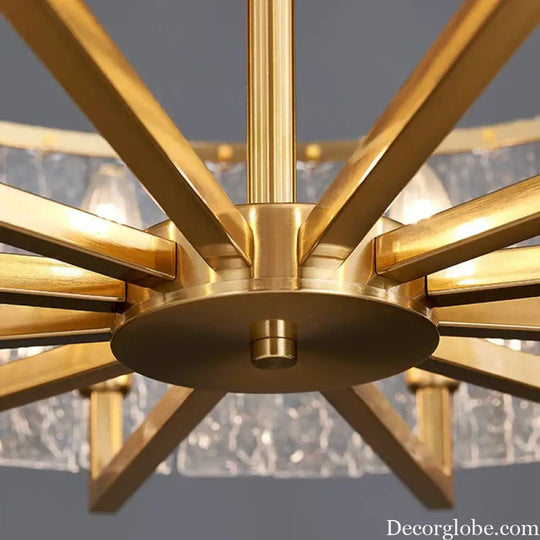 New Modern Glass Chandelier - Luxury Round Design with Creative Gold Accents for Stylish Home Illumination - DecorGlobe