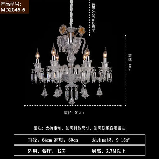 French-Style Living Room Crystal Chandelier Vintage Palace Style with a High-End Feel 2025 New Model Light Luxury Villa
