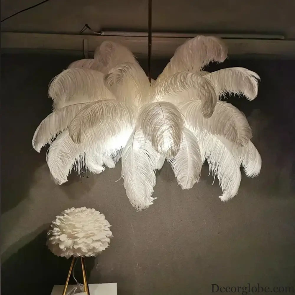 Nordic Feather Pendant Light Modern Art Chandelier for Bedroom Lighting > Ceiling lights > Chandeliers