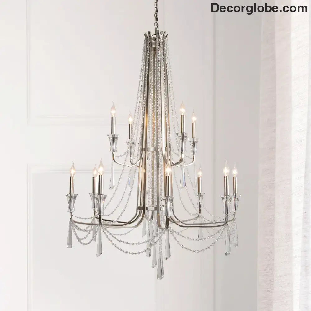 Nordic Style Crystal Chandelier Lighting - Elegance for Your Living Room Ceiling with French Inspired Large Chandeliers, Modern Staircase Lustre Cristal LED Lamp - DecorGlobe