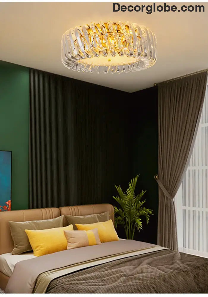 Olivia's Art Deco Crystal Glass LED Chandelier - DecorGlobe