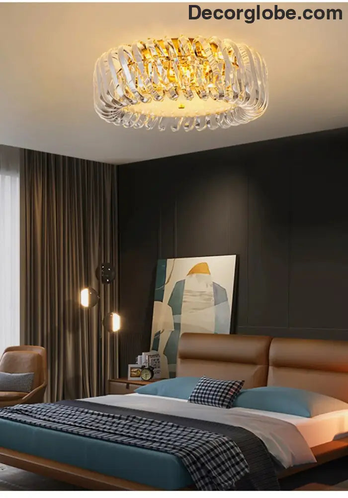 Olivia's Art Deco Crystal Glass LED Chandelier - DecorGlobe