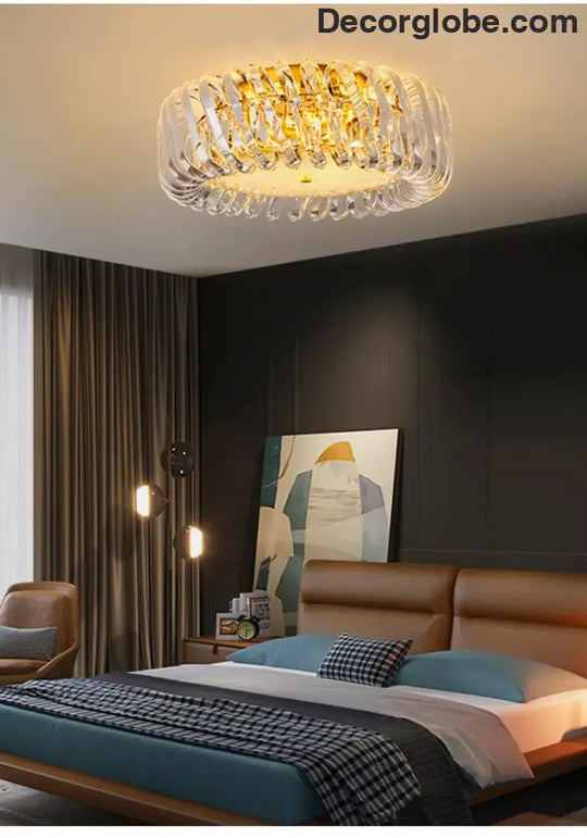 Olivia's Art Deco Crystal Glass LED Chandelier - DecorGlobe