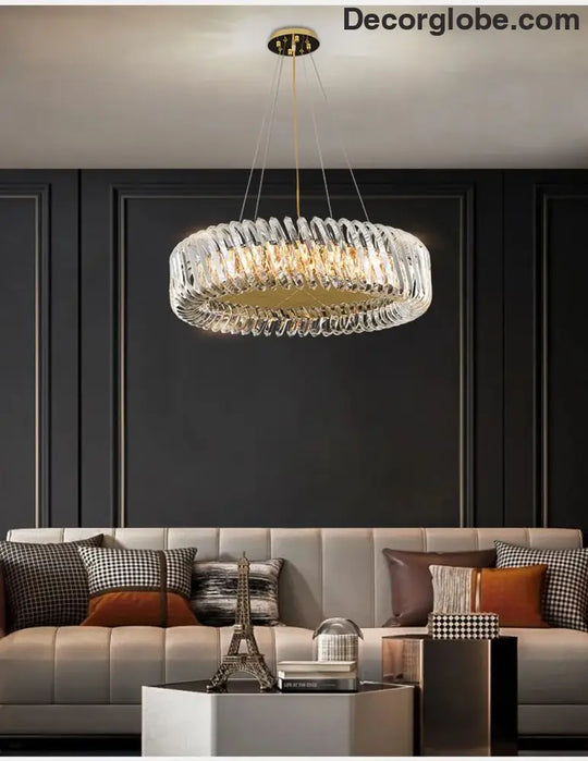 Olivia's Art Deco Crystal Glass LED Chandelier - DecorGlobe
