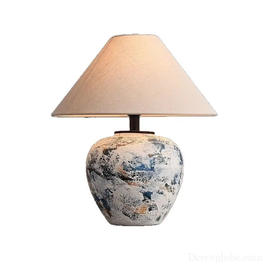 Wabi-Sabi Style Table Lamp Ceramic Pot Ornaments Antique Style Decoration Japanese Style Living Room Bedroom Hotel
