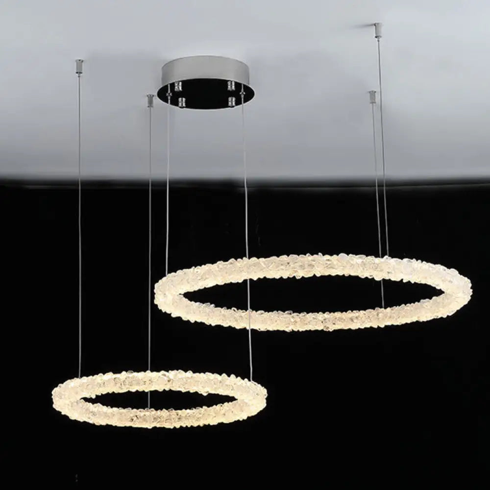 Paisley French Staggered Natural Crystal Chandelier Chandelier