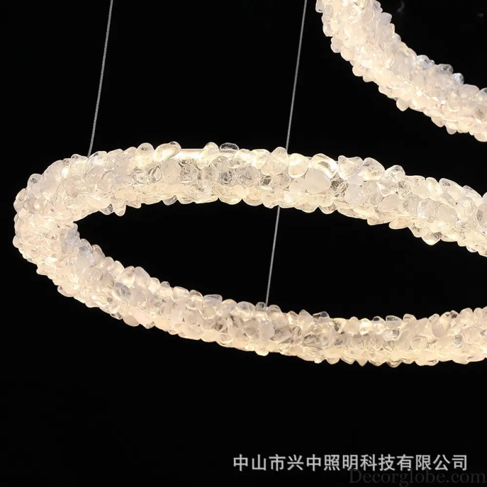 Paisley French Staggered Natural Crystal Chandelier Chandelier