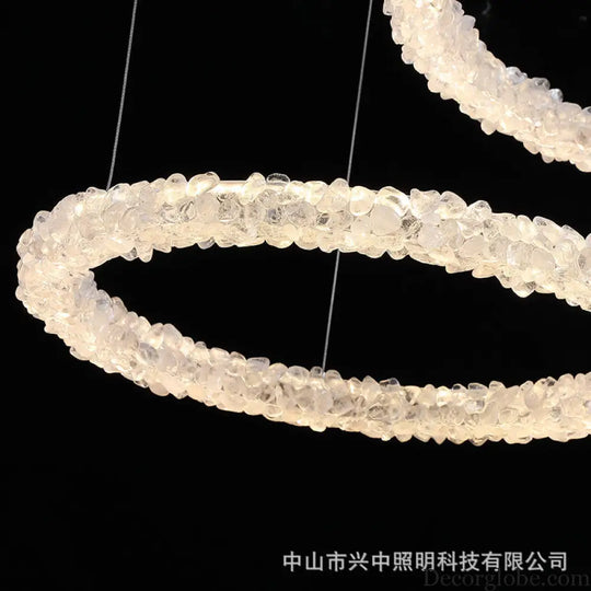 Paisley French Staggered Natural Crystal Chandelier Chandelier