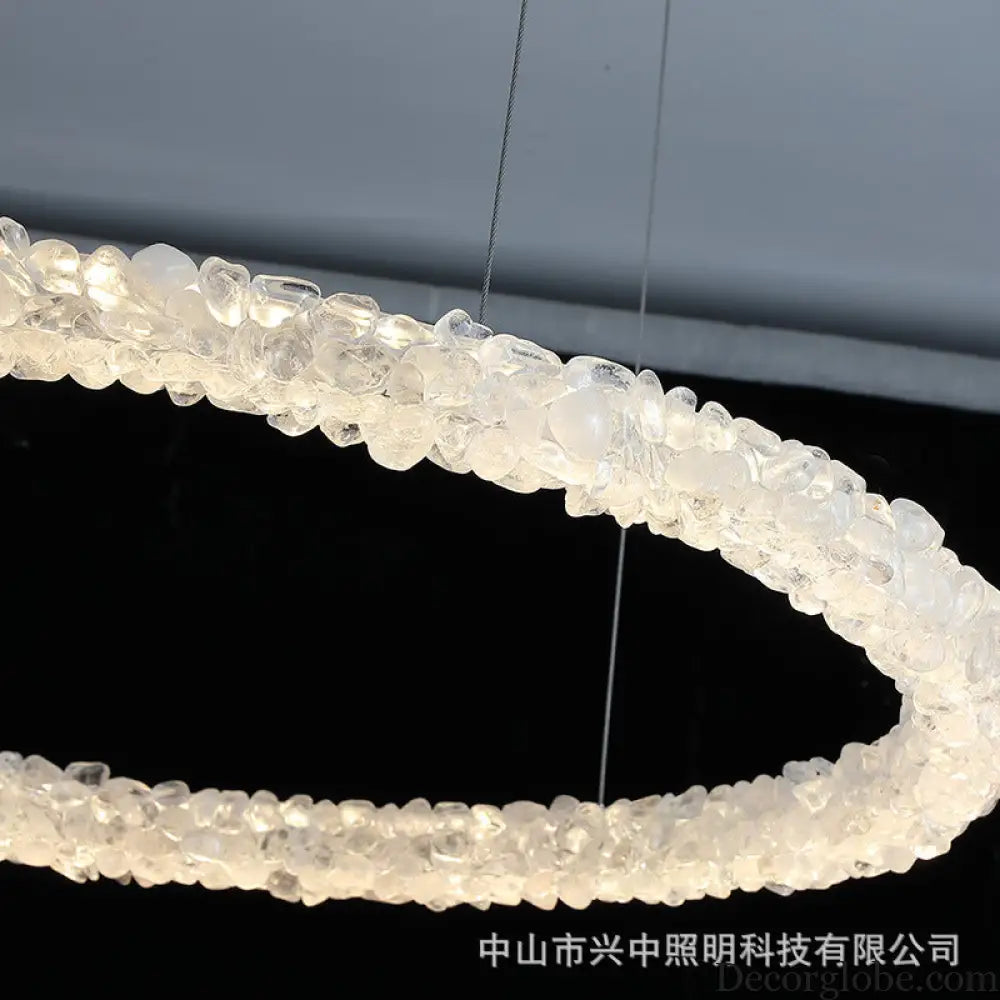 Paisley French Staggered Natural Crystal Chandelier Chandelier