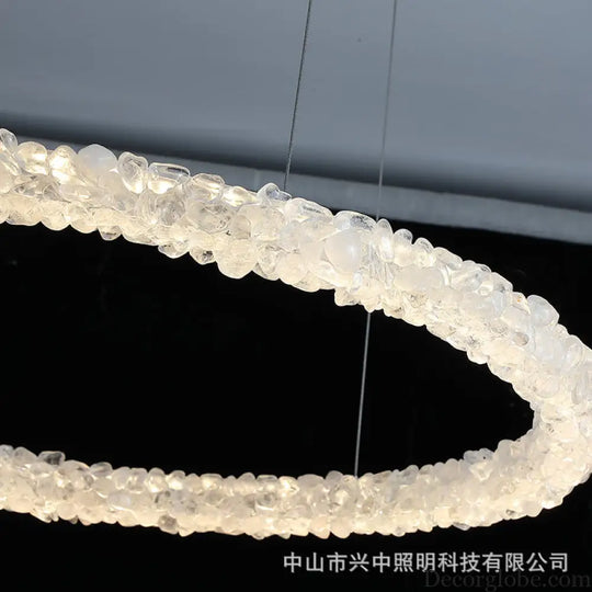 Paisley French Staggered Natural Crystal Chandelier Chandelier