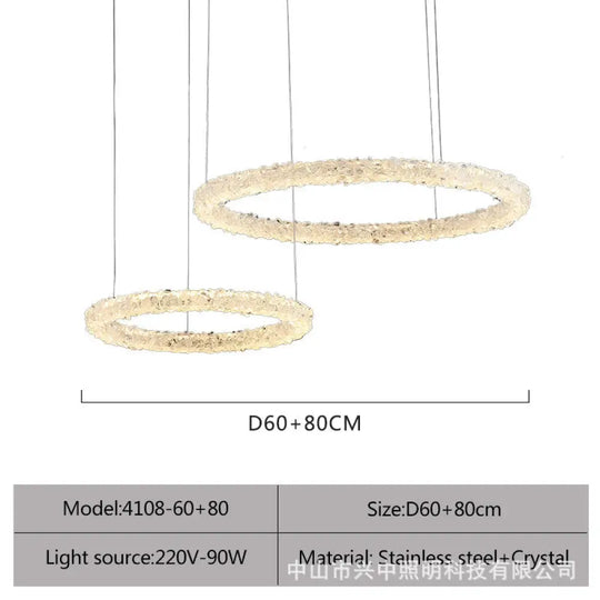 Paisley French Staggered Natural Crystal Chandelier D60 + D80 Staggered Chandelier