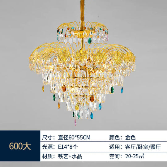French Crystal Branch Chandelier for Bedroom & Corridor Diameter 60cm height 55cm