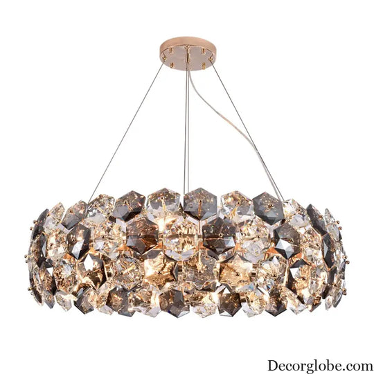 Post-modern Crystal Wrought Iron Chandelier - Elegance for Dining Rooms, Creative Living Rooms, and Glossy Suspension Lighting in Bedrooms - DecorGlobe