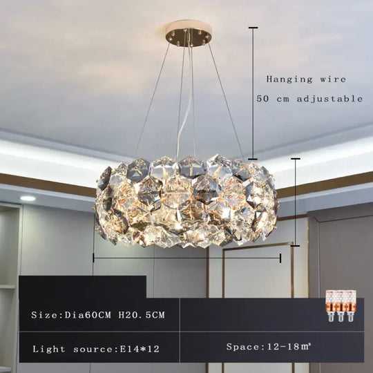 Post-modern Crystal Wrought Iron Chandelier - Elegance for Dining Rooms, Creative Living Rooms, and Glossy Suspension Lighting in Bedrooms - DecorGlobe