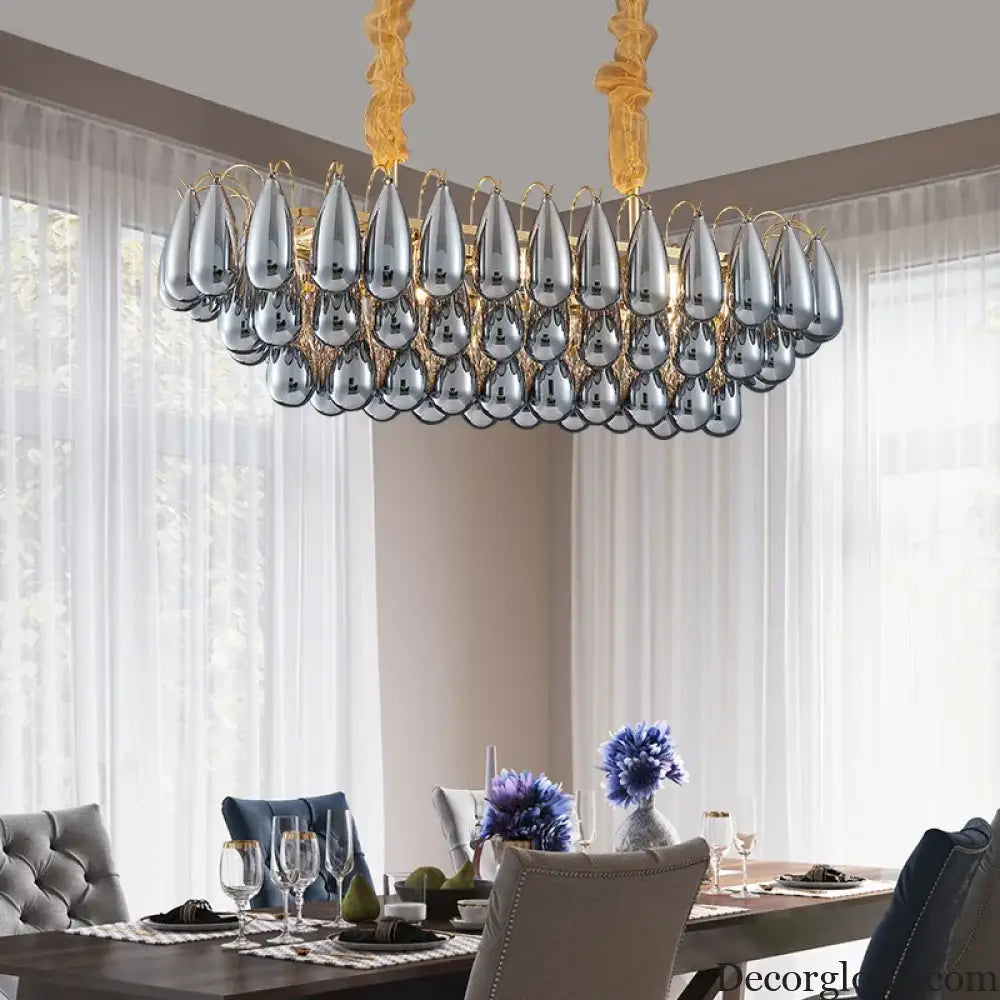 Postmodern Stainless Steel Round LED Chandelier - Designer Lighting Fixture for Dining Rooms - DecorGlobe