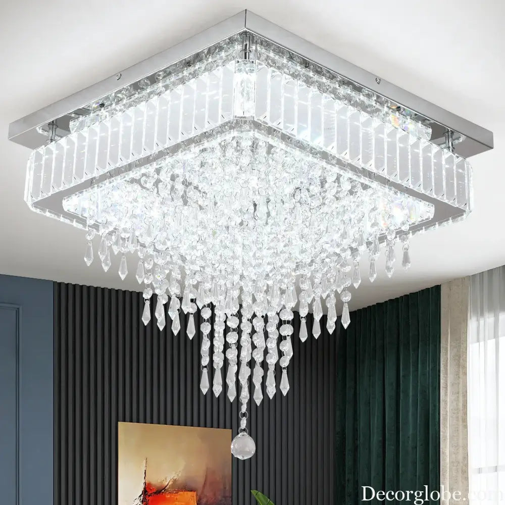 VETRULUS Modern Luxury Crystal Led Pendant Light Rain Drop Chandelier Ceiling Lamp Dining Living Room Nordic Decor
