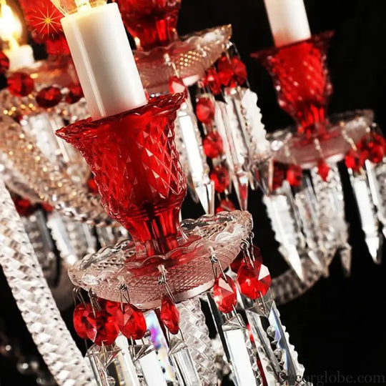 ZELORA Red Crystal European-Style Duplex Statement Chandelier chandelier