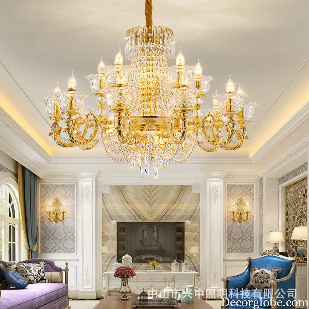 European Luxury Crystal Branch Chandelier for Villa Living