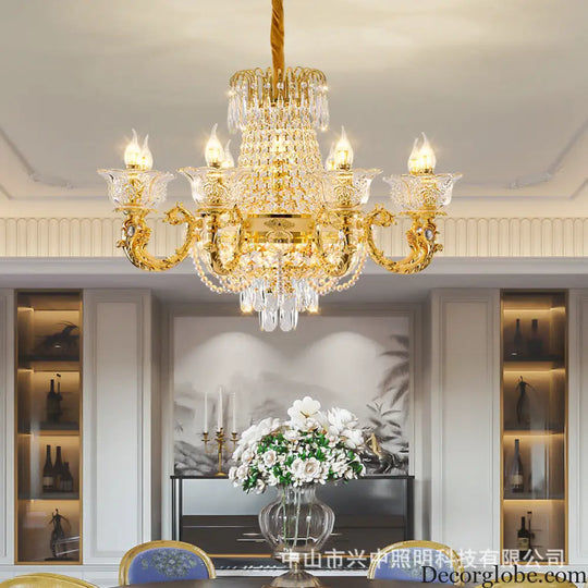 European Luxury Crystal Branch Chandelier for Villa Living