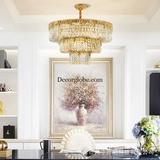 Samantha French All-Copper Light Luxury Crystal Chandelier Chandelier