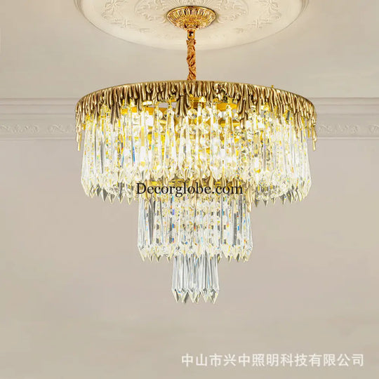 Samantha French All-Copper Light Luxury Crystal Chandelier Chandelier