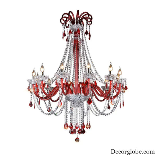 Scarlett's Dazzling Red Crystal Chandelier - DecorGlobe