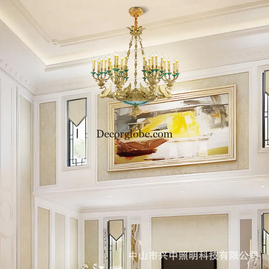 Sofia - French Grand Copper Crystal Villa Chandelier Chandelier