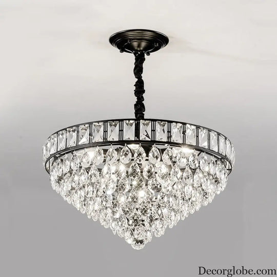 Sylvia Sparkling Symphony: Modern Black 6-Light Chandelier - DecorGlobe