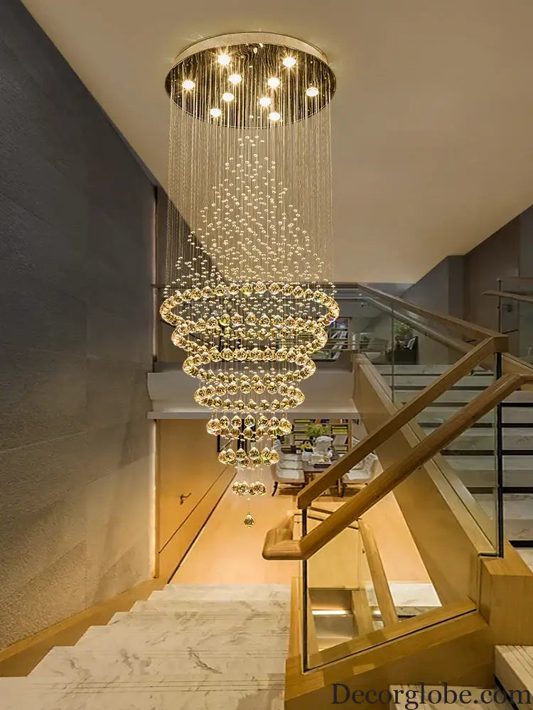 Starry Crystal Loft Chandelier - High-Quality Pendant Light for Elegant Spaces - DecorGlobe