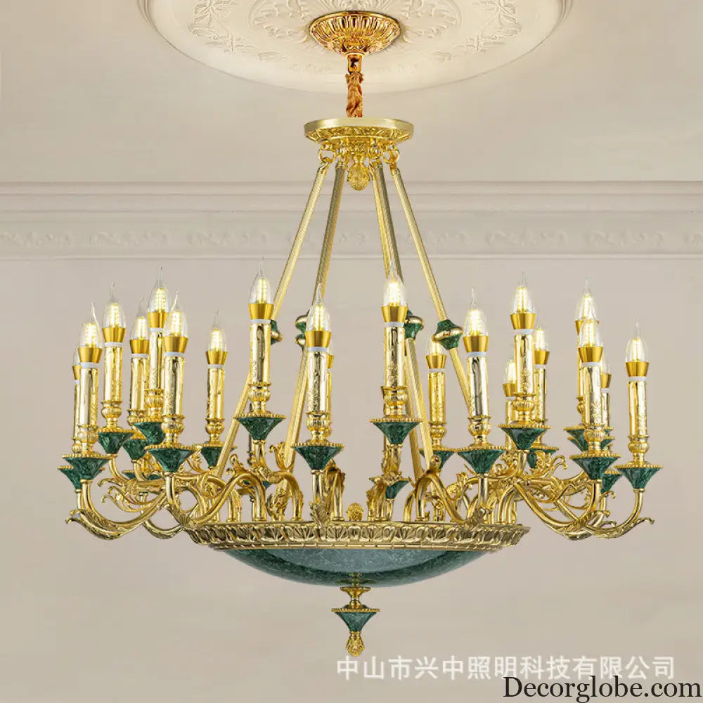 Stella French Retro Copper Crystal Candle Chandelier Chandelier