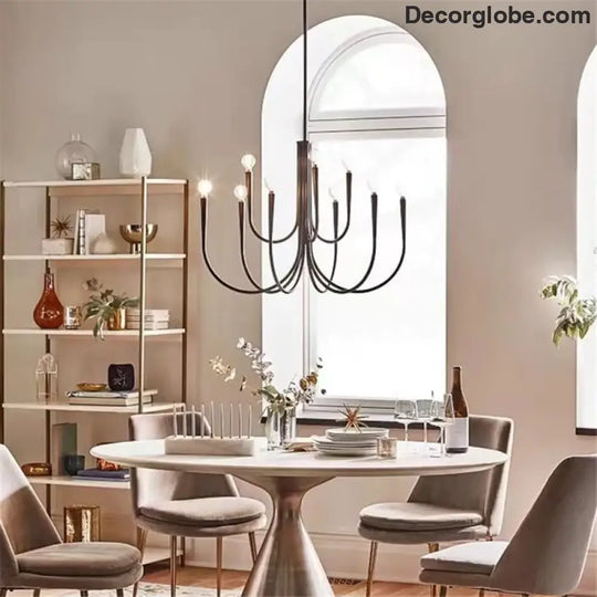 Swoop Arm Chandelier - Retro Elegance for Luxurious Living and Dining Spaces - DecorGlobe