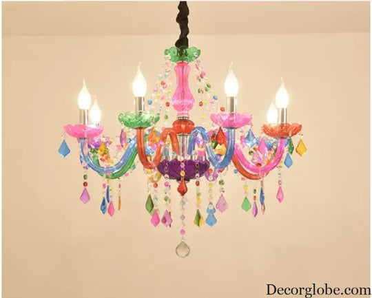 Bohemian Tiffany Style Crystal Chandelier - Vibrant Home Decor Lighting - DecorGlobe