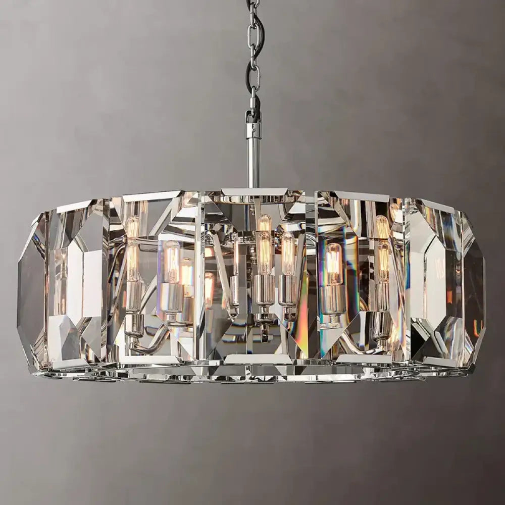 Versatile Dimmable LED Crystal Chandelier - Elegant Lighting Fixture in Gold, Chrome, and Black Finishes for Foyers and More - DecorGlobe
