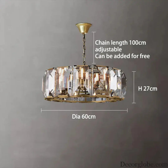 Versatile Dimmable LED Crystal Chandelier - Elegant Lighting Fixture in Gold, Chrome, and Black Finishes for Foyers and More - DecorGlobe