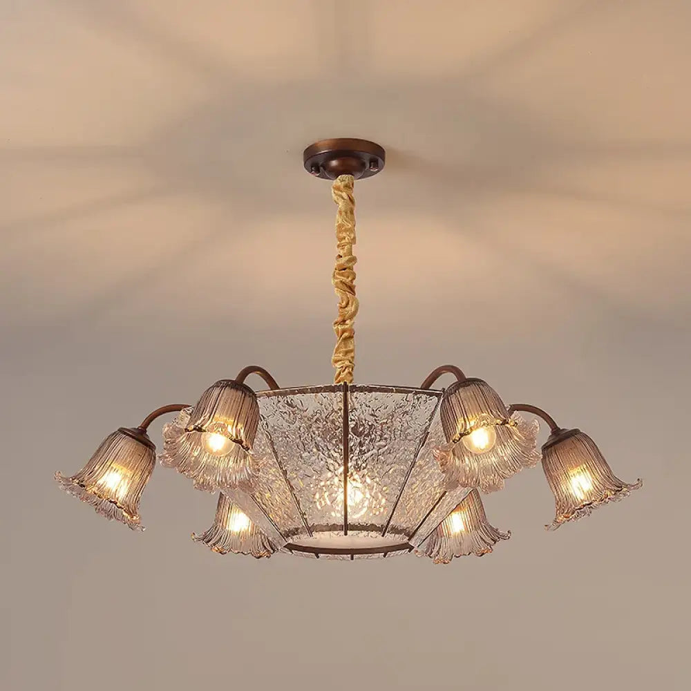 Vintage Flower Glass LED Pendant Chandelier Chandelier