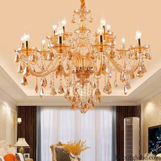 VIREON Cognac Crystal European-Style Chandelier Chandelier