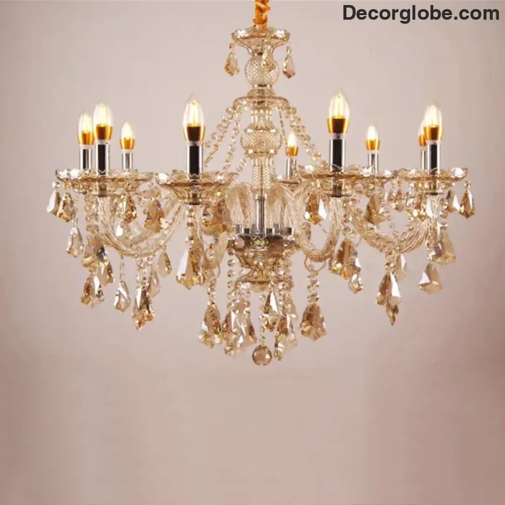 VIREON Cognac Crystal European-Style Chandelier Chandelier