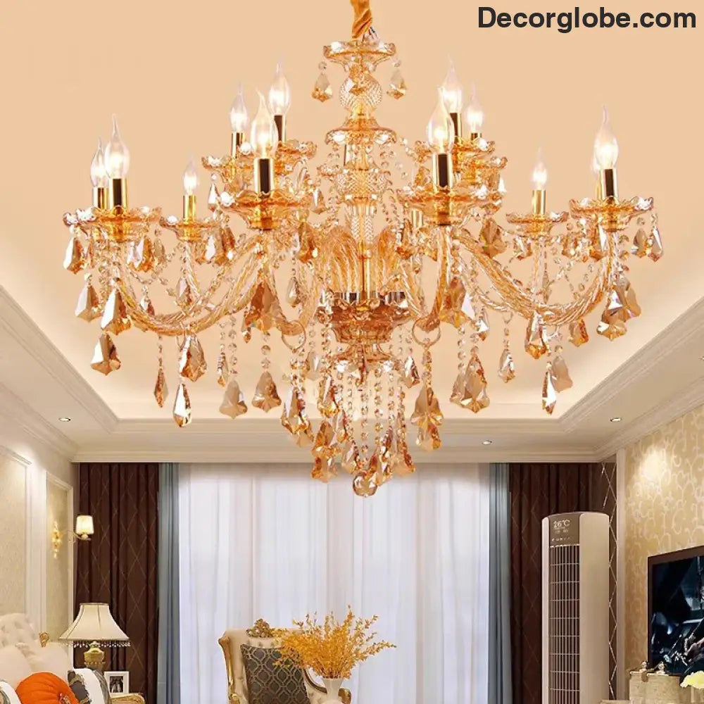 VIREON Cognac Crystal European-Style Chandelier Chandelier