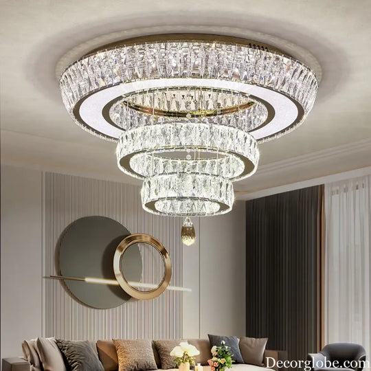 Modern Light Luxury Ceiling Led Crystal Ceiling Light Home Decoration Living Room Hall Bedroom Dining Room Kitchen