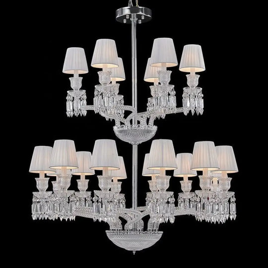 European-style Stair Crystal Chandelier Restaurant Bedroom Lamp Luxury Atmospheric Villa Living Room Lamp Restaurant
